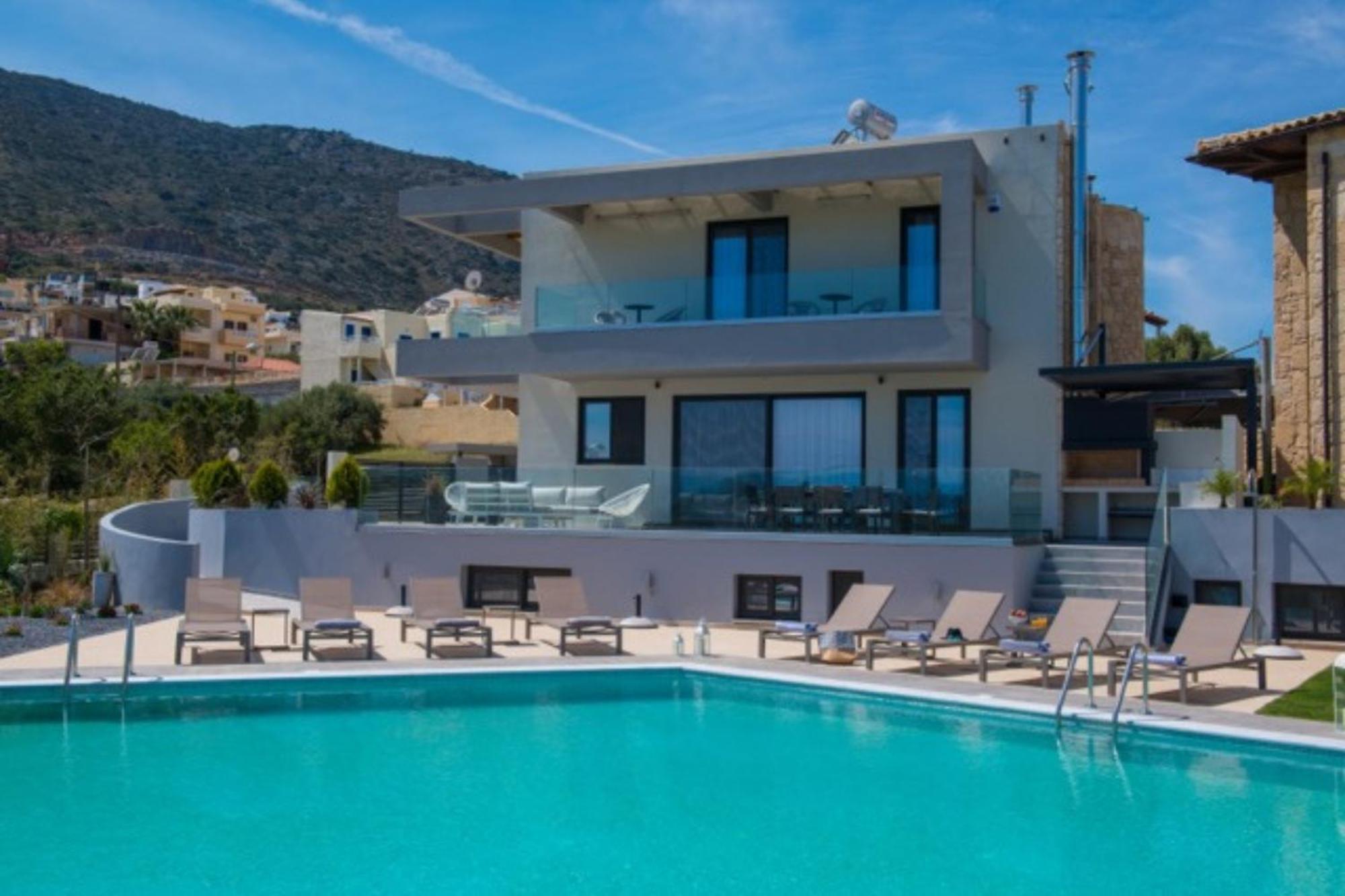 Orama Luxury Villa 4 Bedrooms With Private Pool خيرسونِسوس المظهر الخارجي الصورة