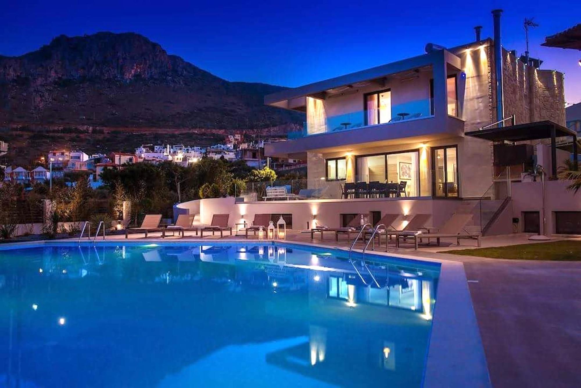 Orama Luxury Villa 4 Bedrooms With Private Pool خيرسونِسوس المظهر الخارجي الصورة